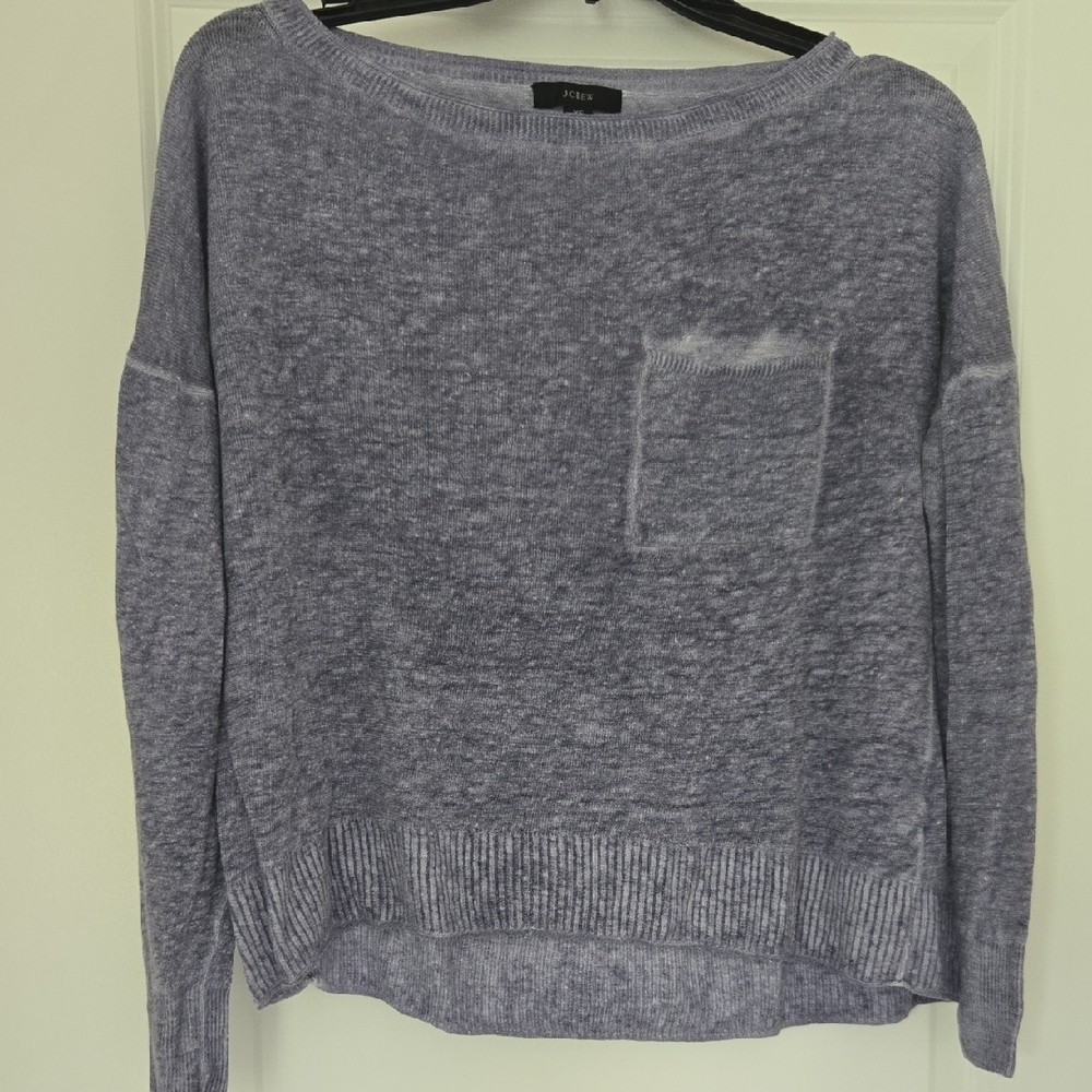 J. Crew Blue Crew Neck Sweater Relaxed Fit
